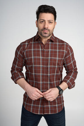 Wrekin - Dobby Checkered slim fit shirt