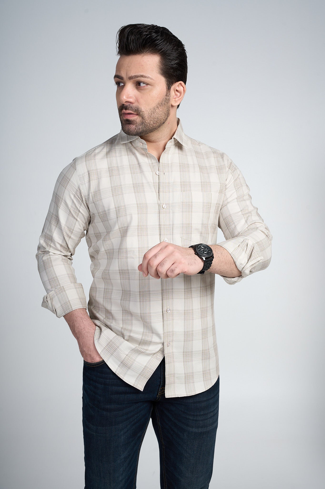 Knowsley - Dobby Checkered slim fit shirt