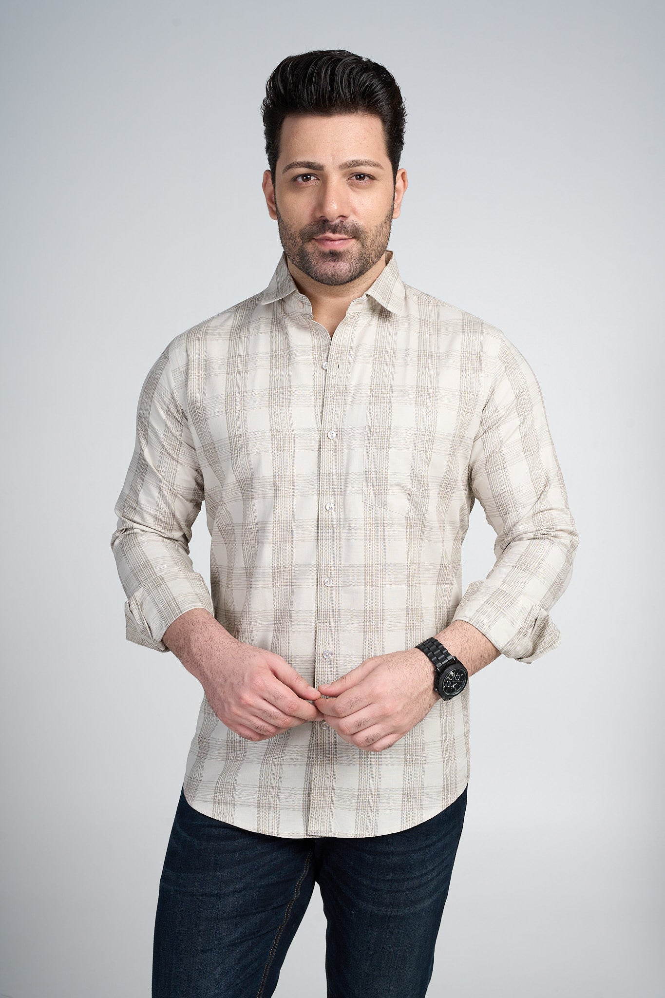 Knowsley - Dobby Checkered slim fit shirt