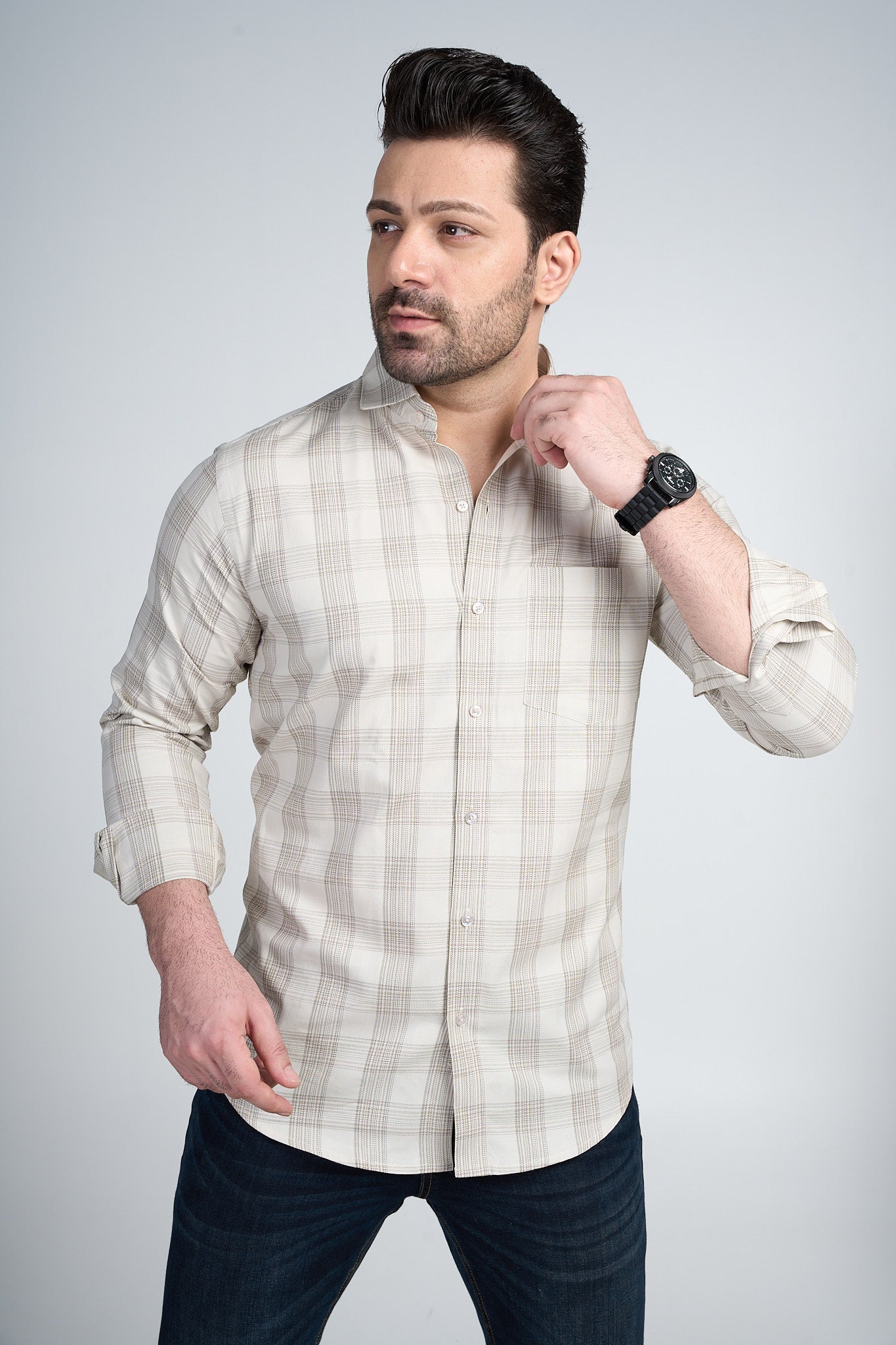 Knowsley - Dobby Checkered slim fit shirt