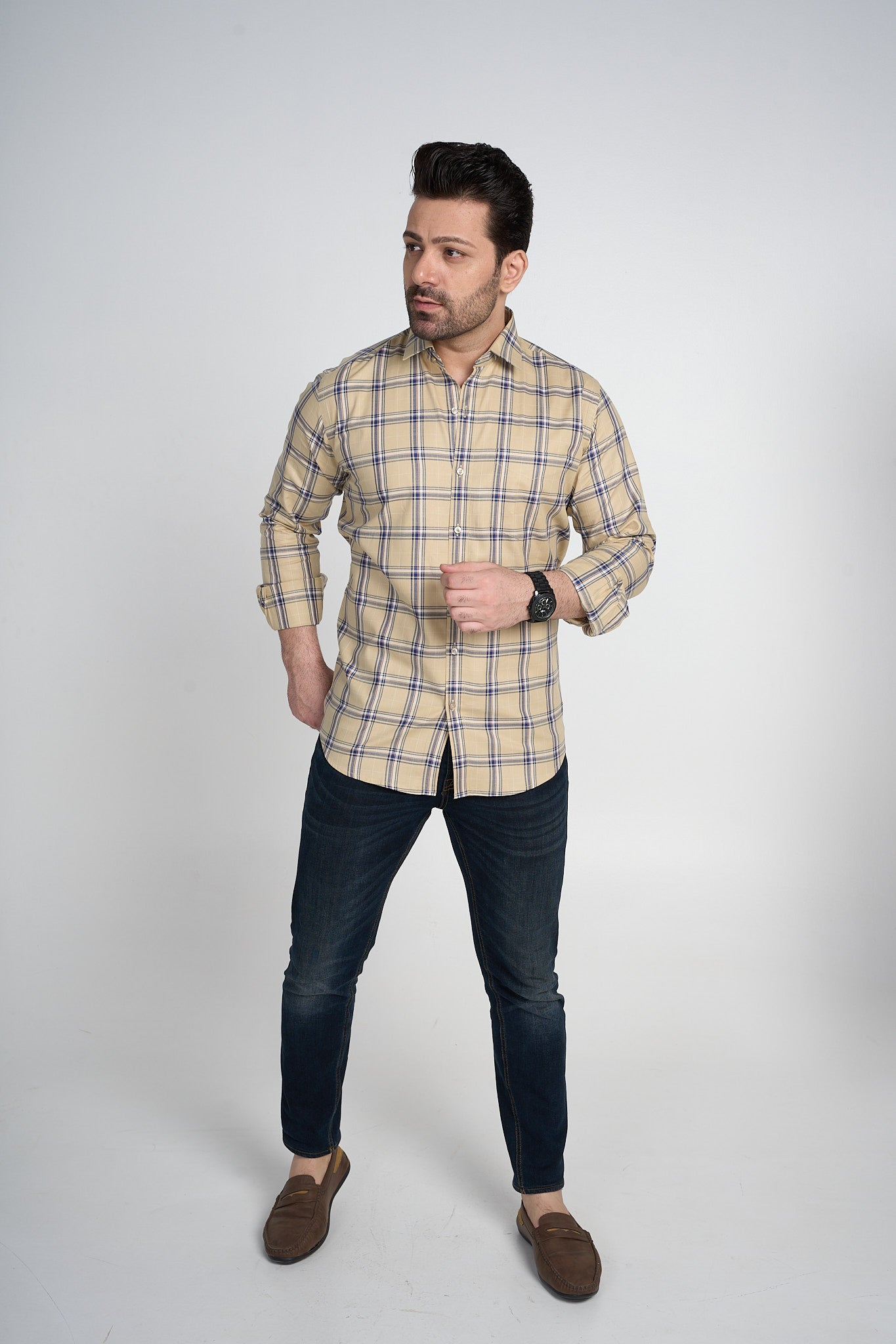 Colchester - Dobby Checkered slim fit shirt