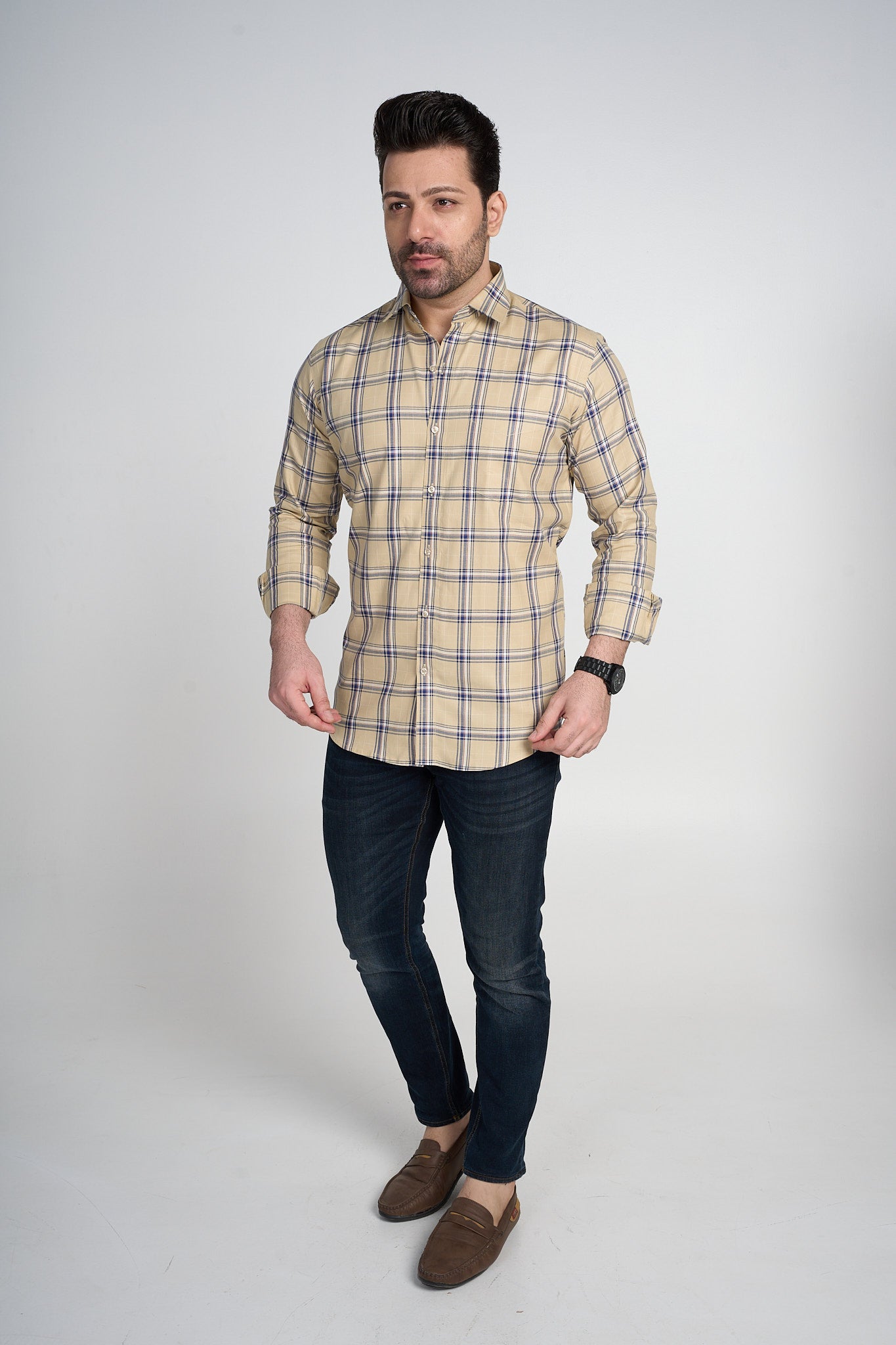 Colchester - Dobby Checkered slim fit shirt