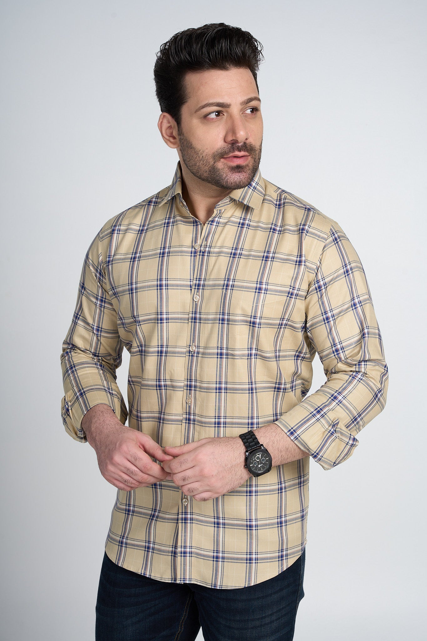 Colchester - Dobby Checkered slim fit shirt