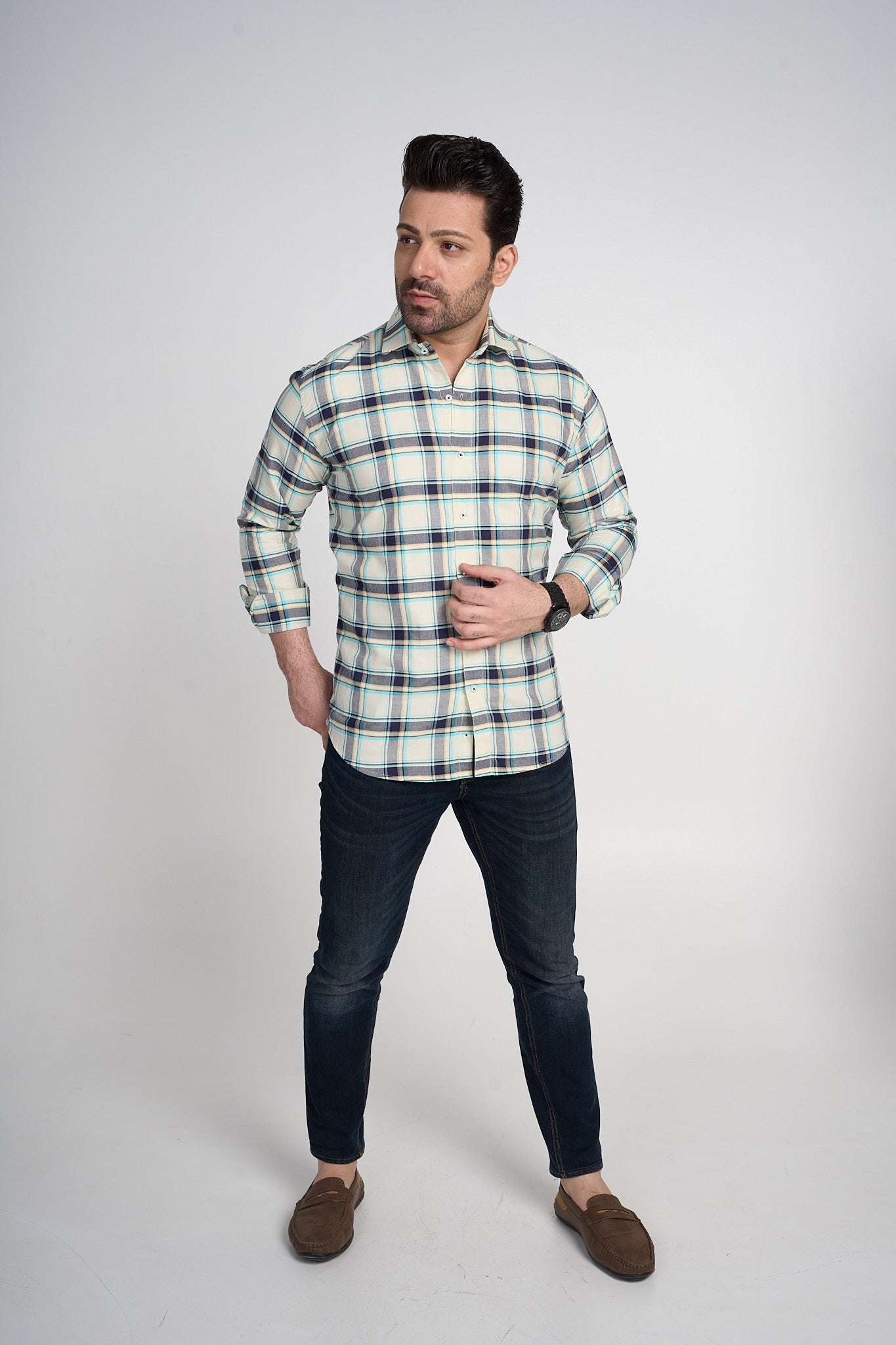 Cunningham - Oxford Slim Fit Checkered Shirt