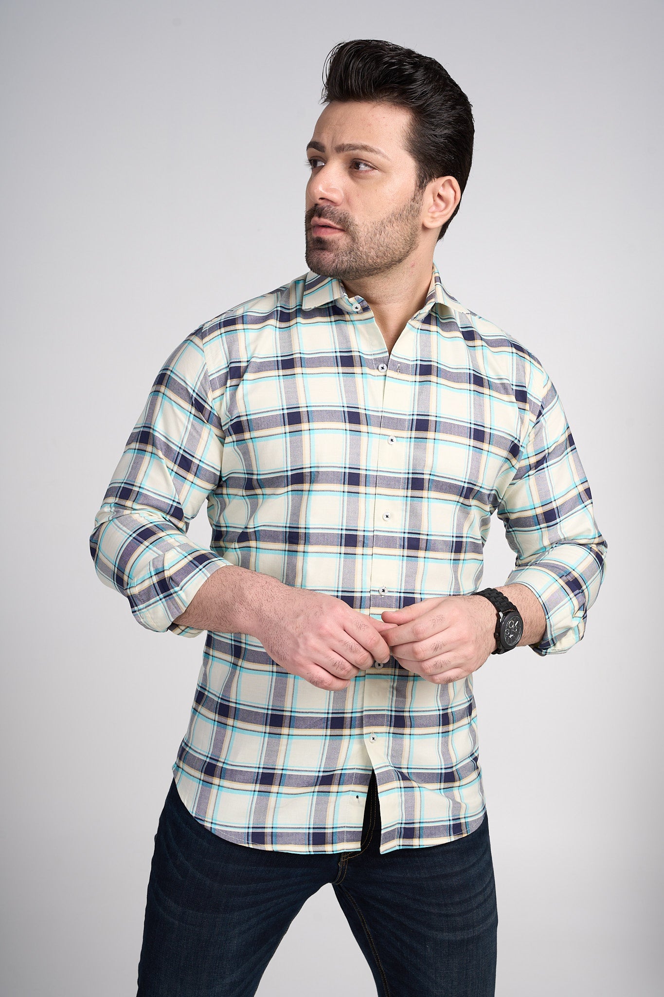 Cunningham - Oxford Slim Fit Checkered Shirt