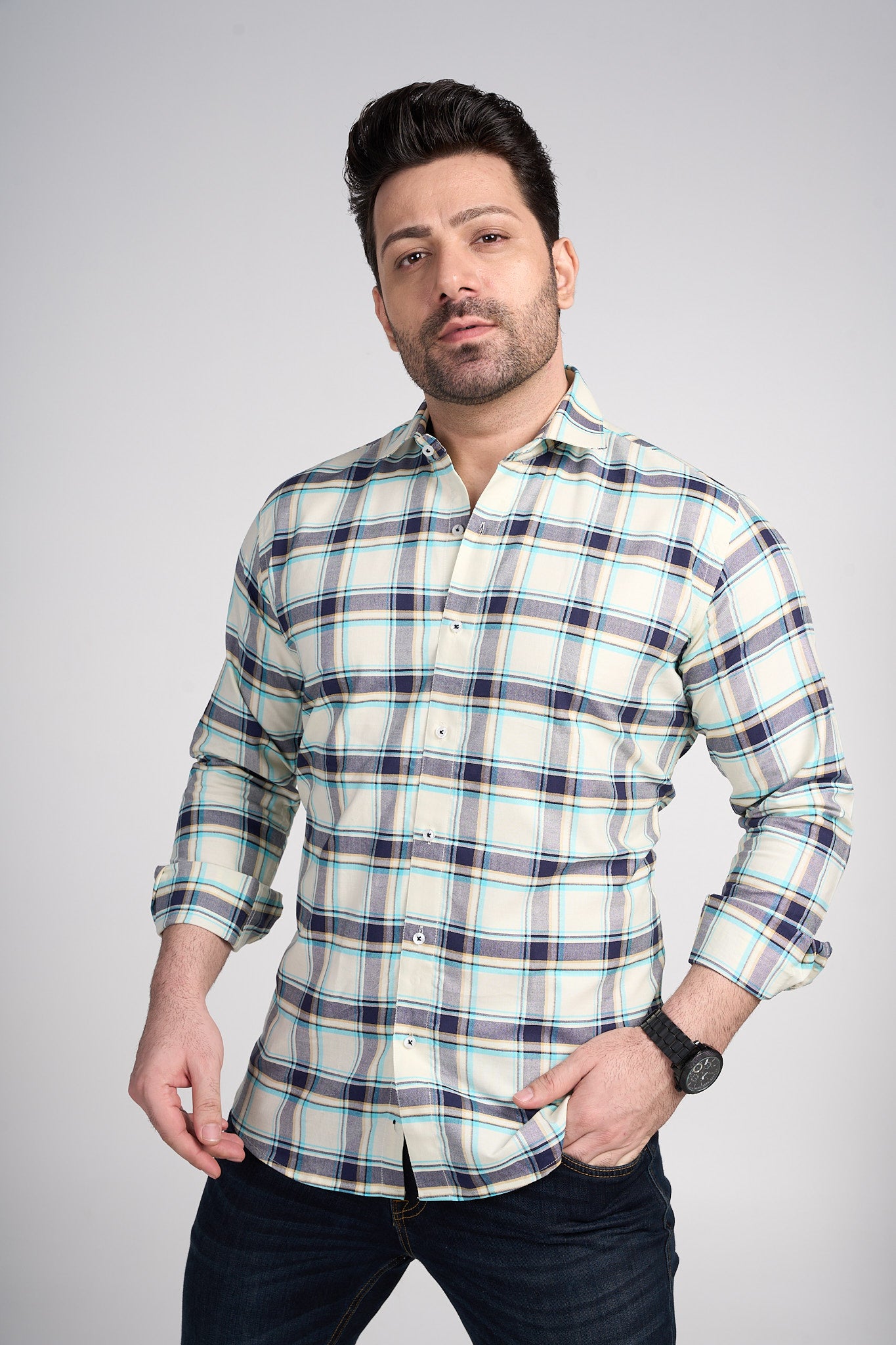 Cunningham - Oxford Slim Fit Checkered Shirt