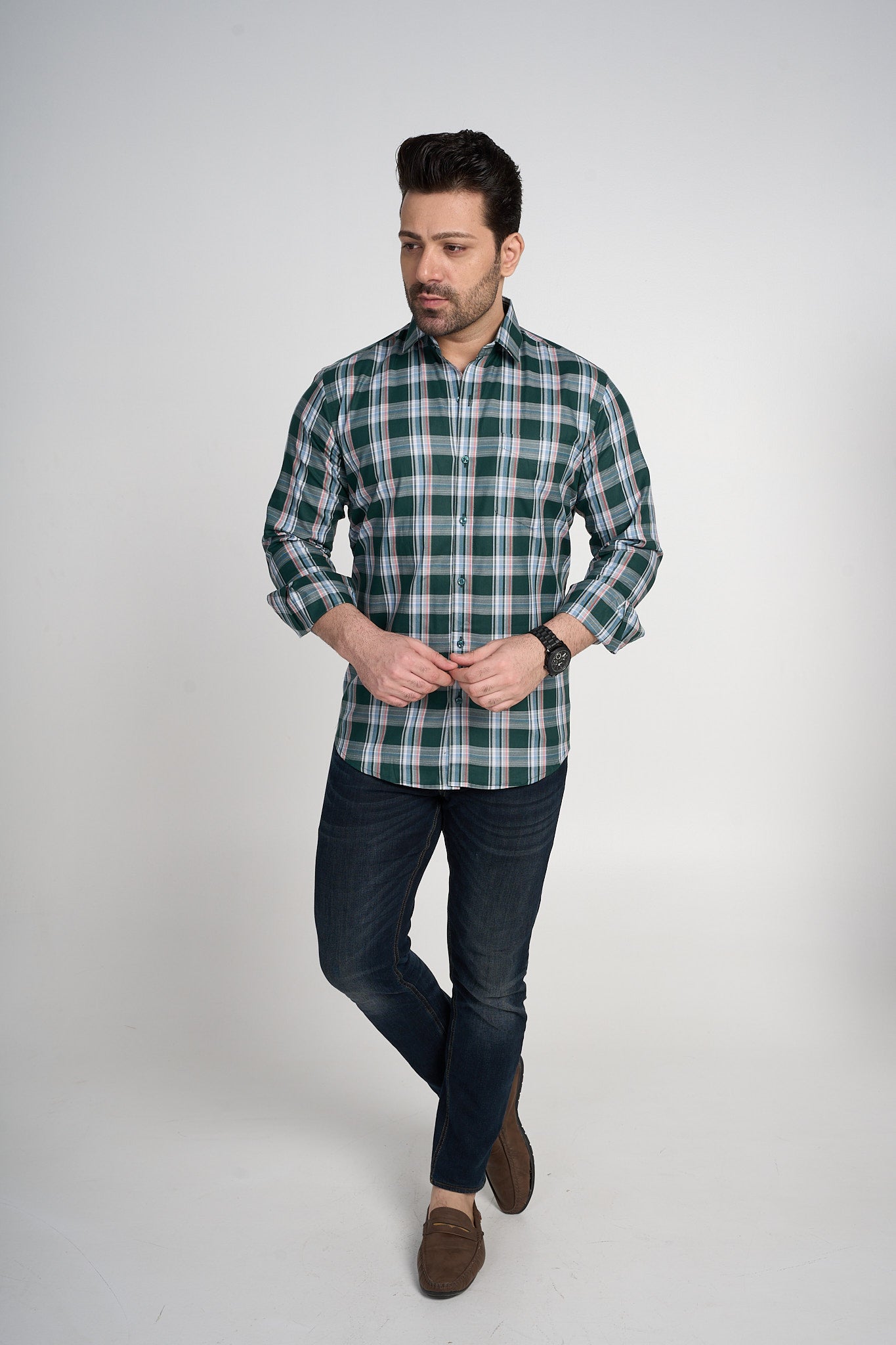 Lincolnshire - Dobby Checkered slim fit shirt