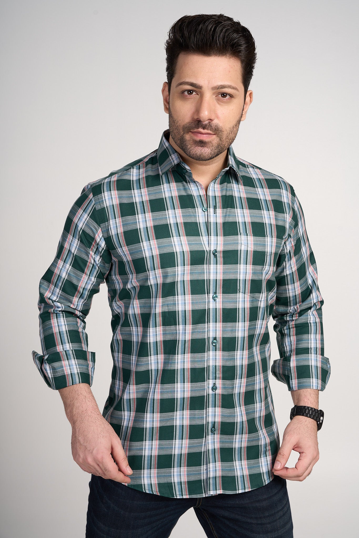 Lincolnshire - Dobby Checkered slim fit shirt