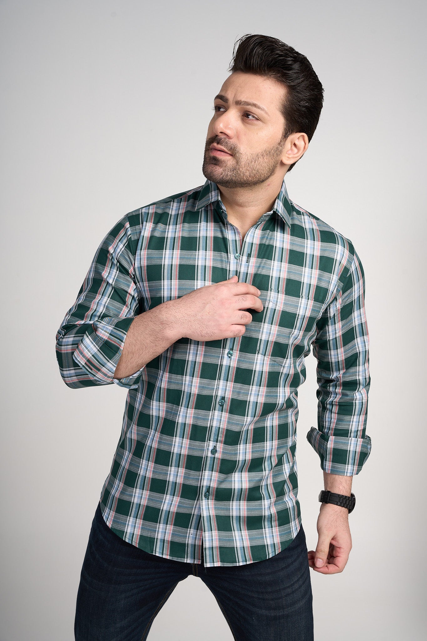 Lincolnshire - Dobby Checkered slim fit shirt