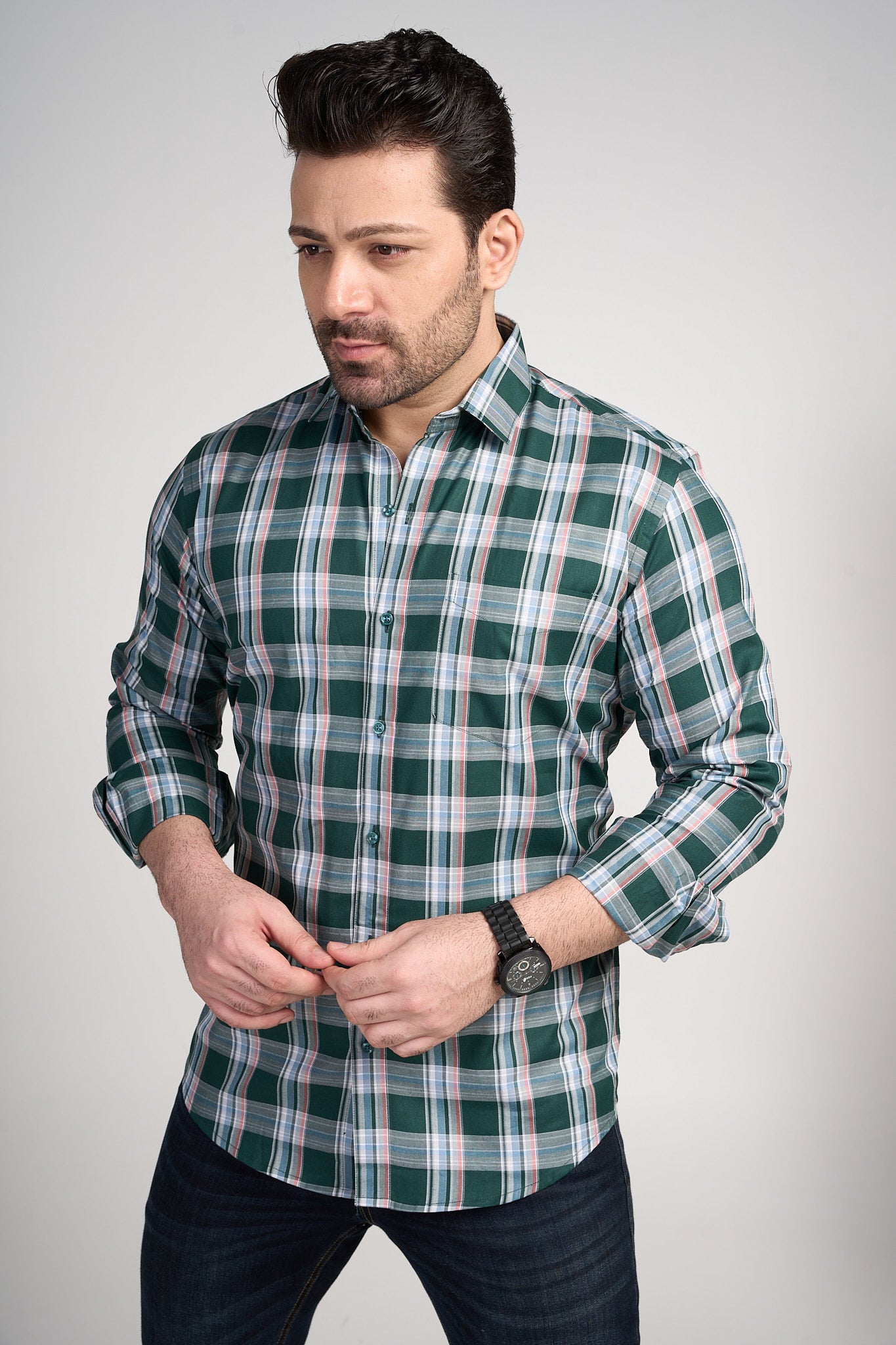 Lincolnshire - Dobby Checkered slim fit shirt