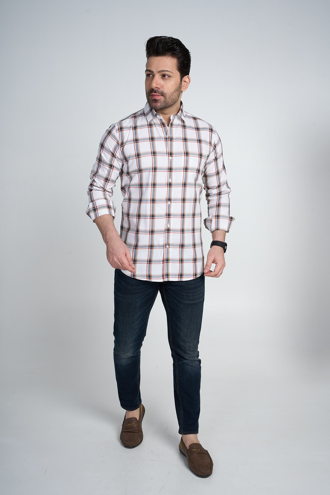 Wycombe - Dobby Checkered slim fit shirt
