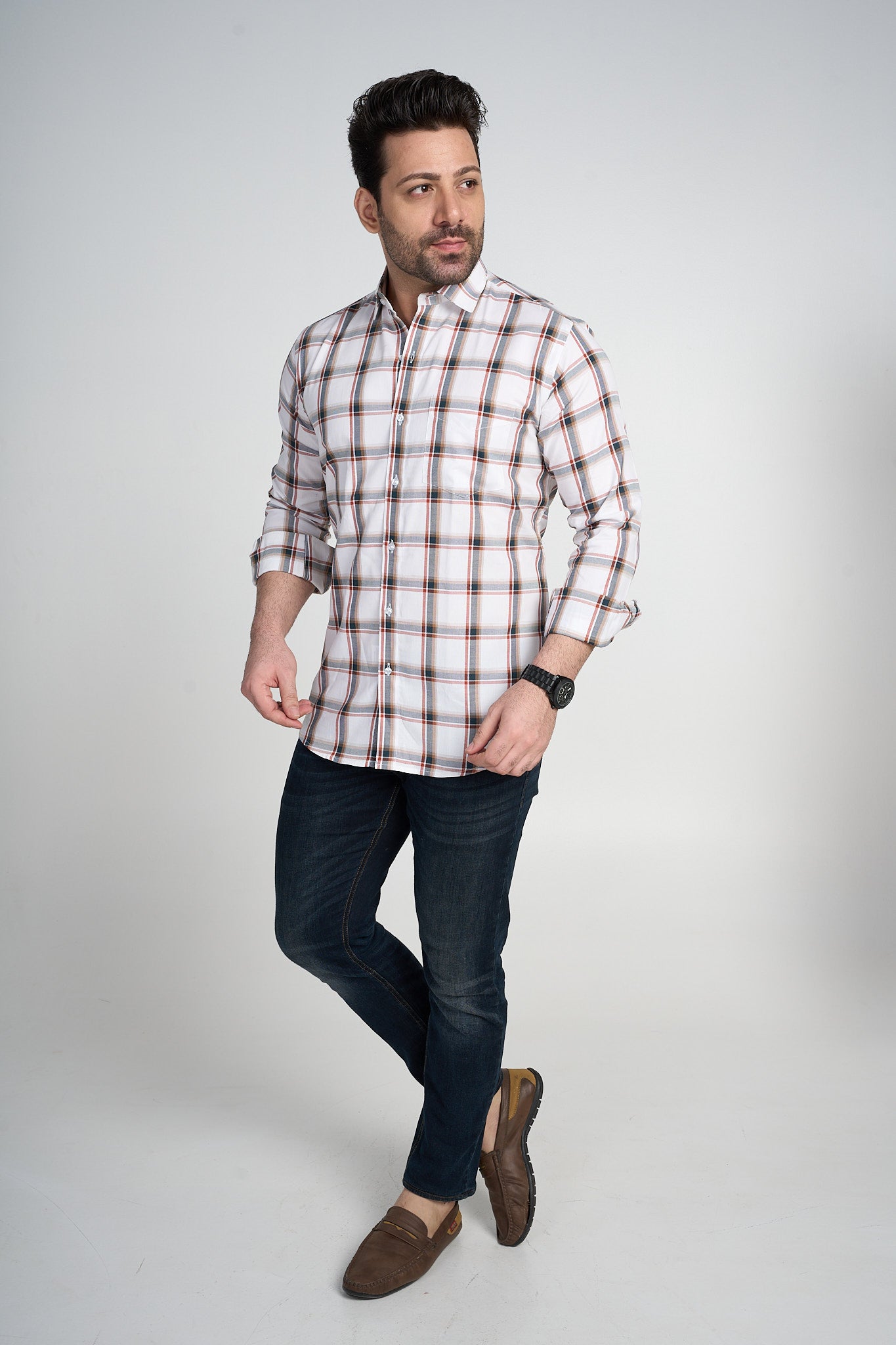 Wycombe - Dobby Checkered slim fit shirt