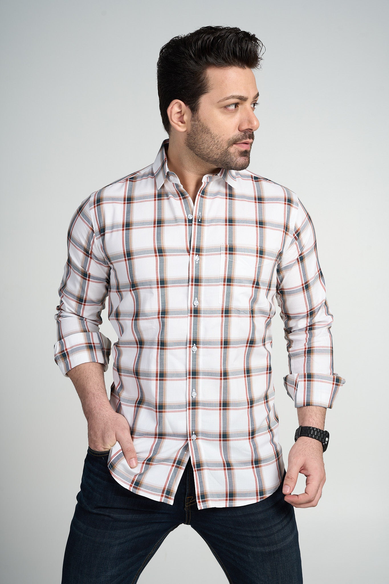 Wycombe - Dobby Checkered slim fit shirt