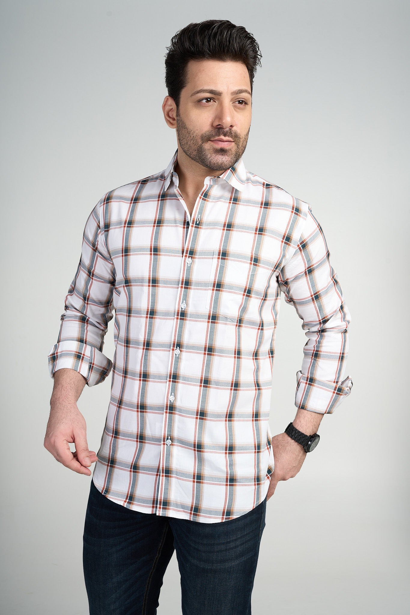 Wycombe - Dobby Checkered slim fit shirt