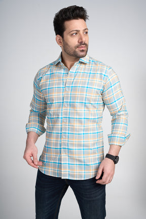 Nebula - Oxford Slim Fit Checkered Shirt
