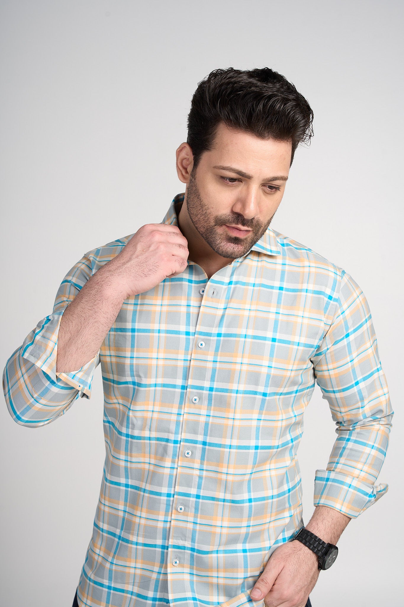 Nebula - Oxford Slim Fit Checkered Shirt