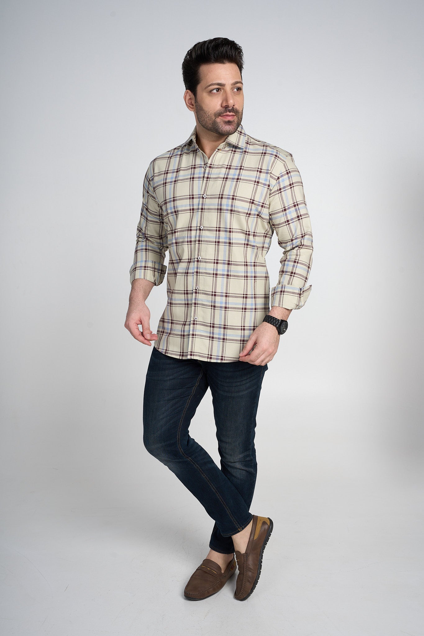 Maidstone - Dobby Checkered slim fit shirt