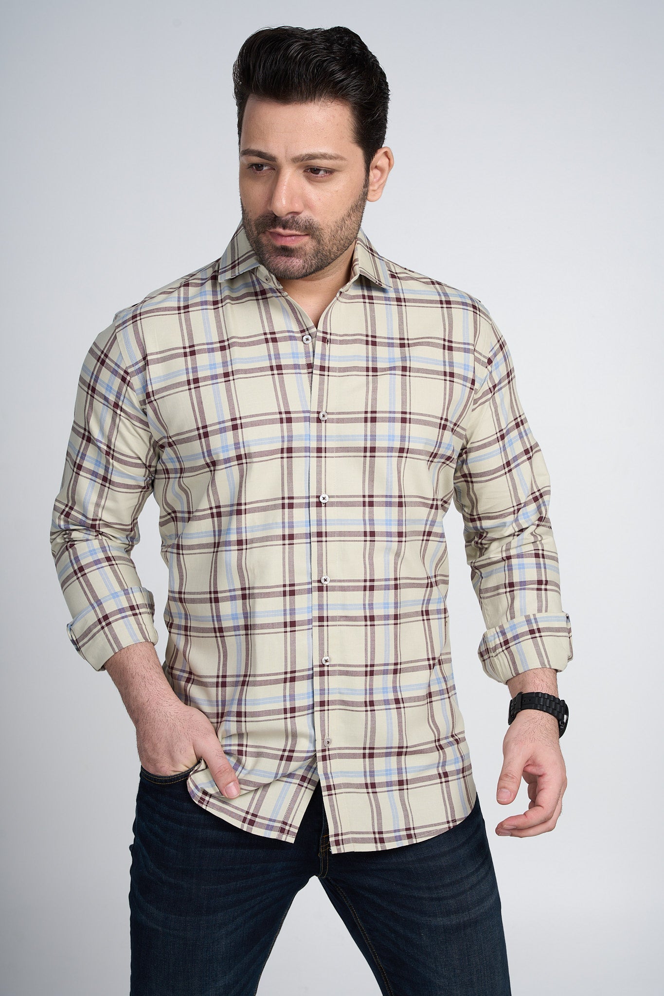Maidstone - Dobby Checkered slim fit shirt