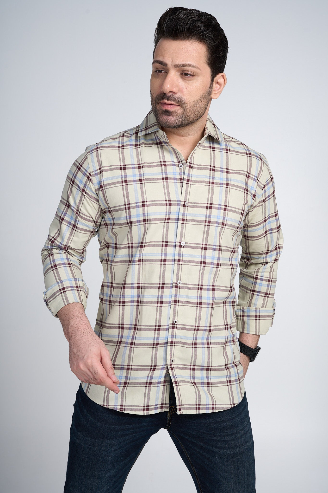 Maidstone - Dobby Checkered slim fit shirt
