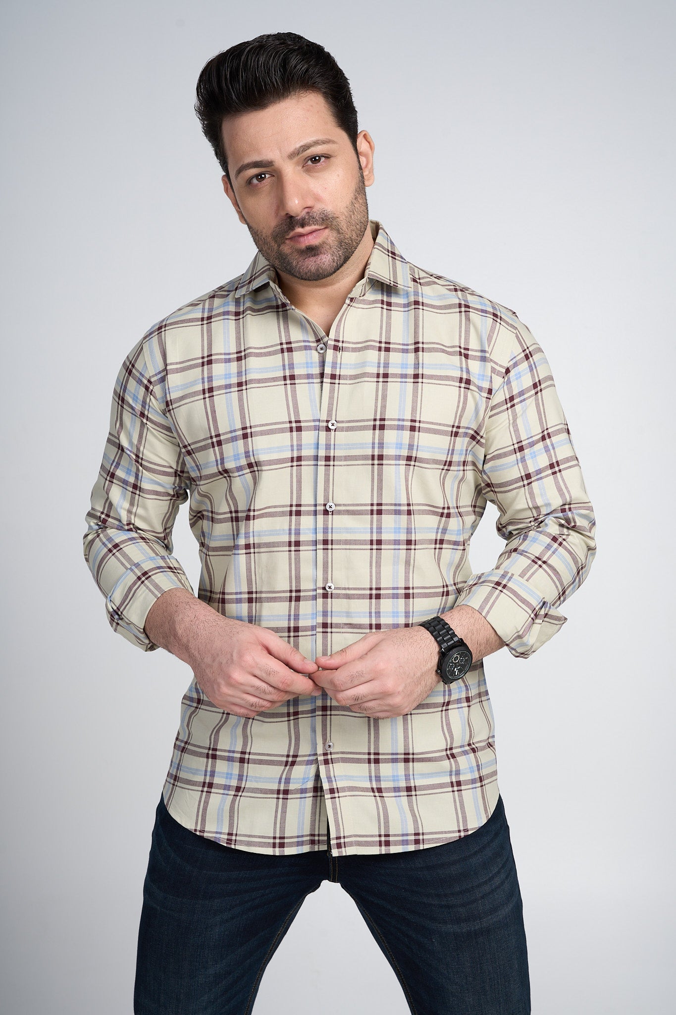 Maidstone - Dobby Checkered slim fit shirt