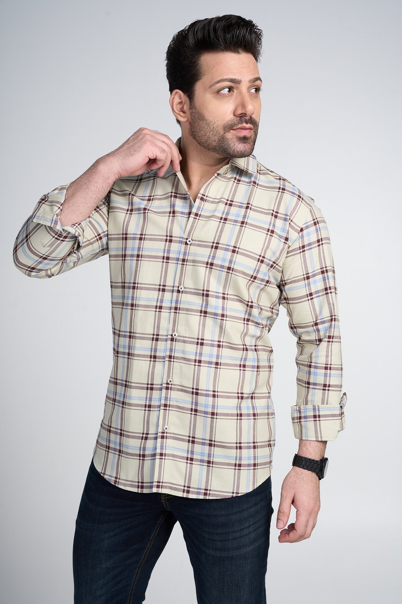 Maidstone - Dobby Checkered slim fit shirt