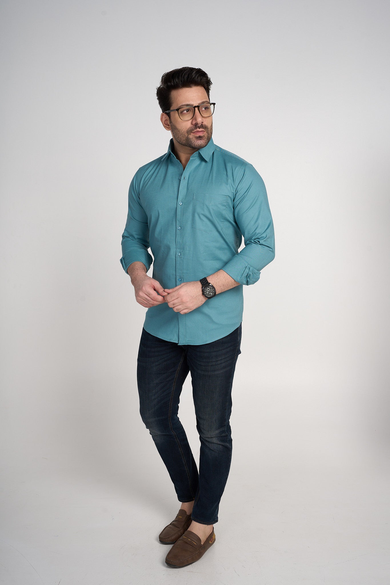 Celestial Blue - Oxford Slim Fit Shirt