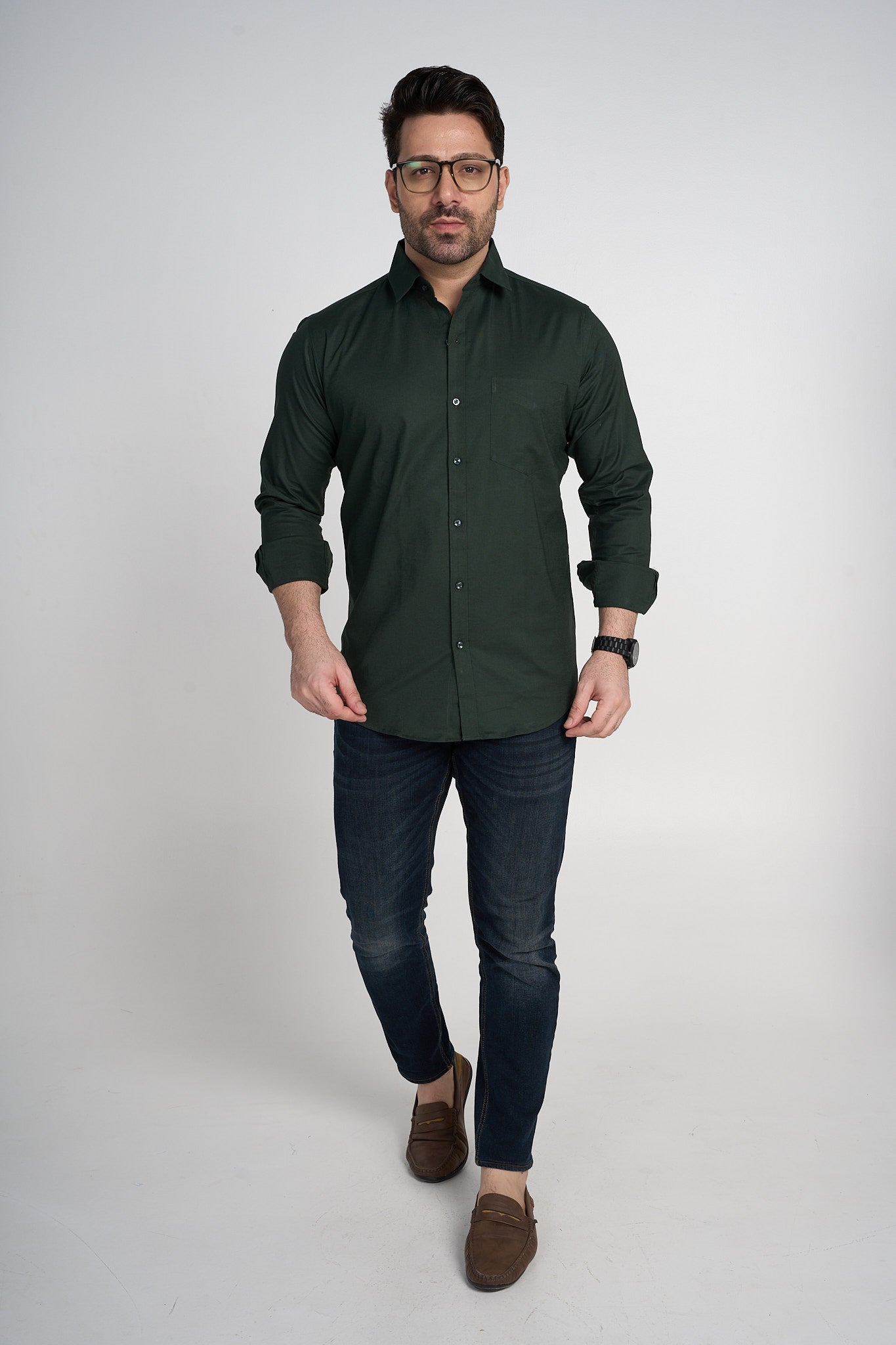 Tuscany Green - Oxford slim fit shirt