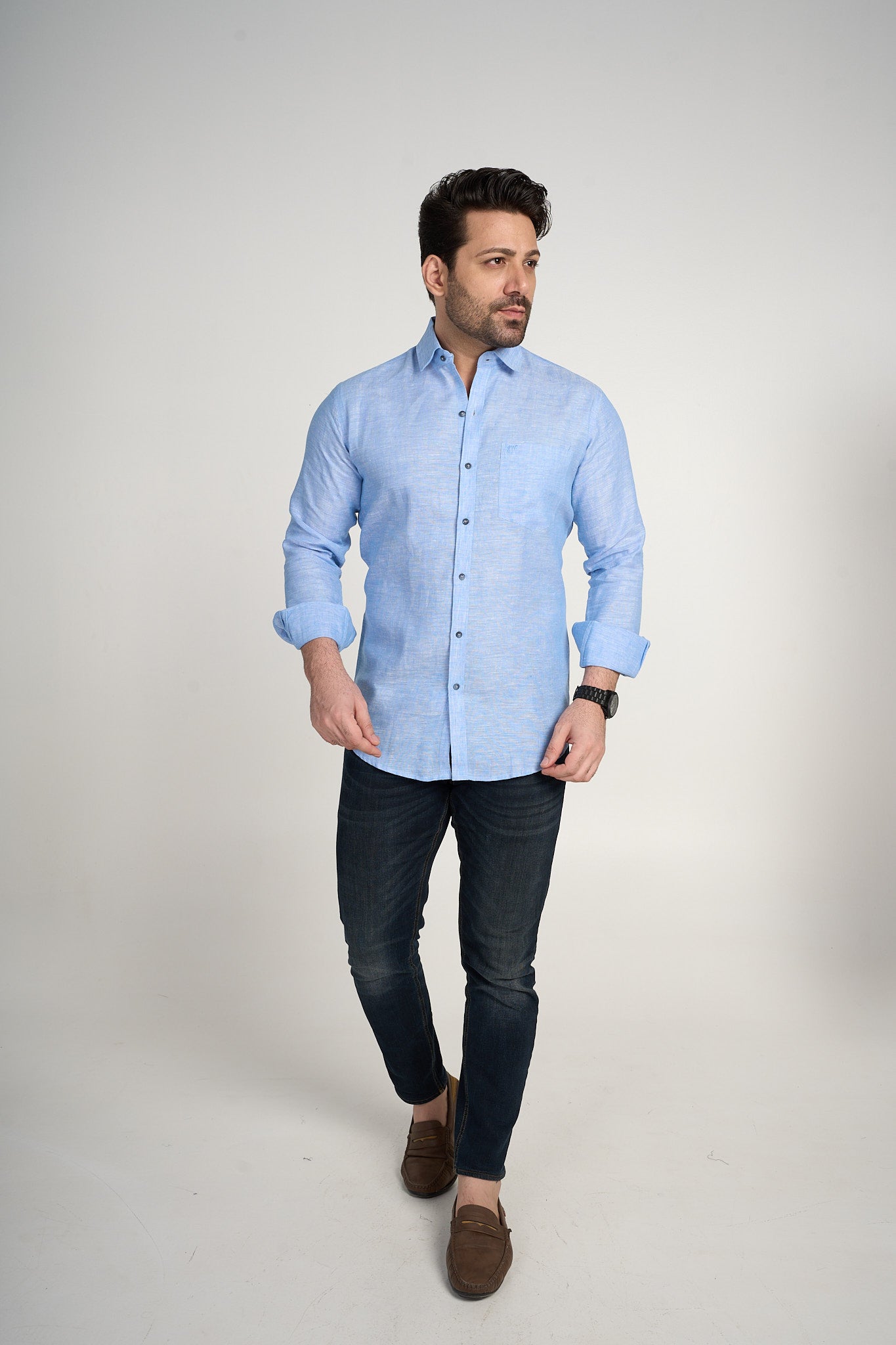 Sky Blue - Pure Linen Shirt