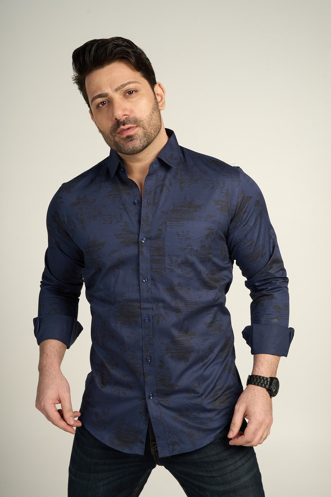 Alcyone - Printed Slim Fit shirt