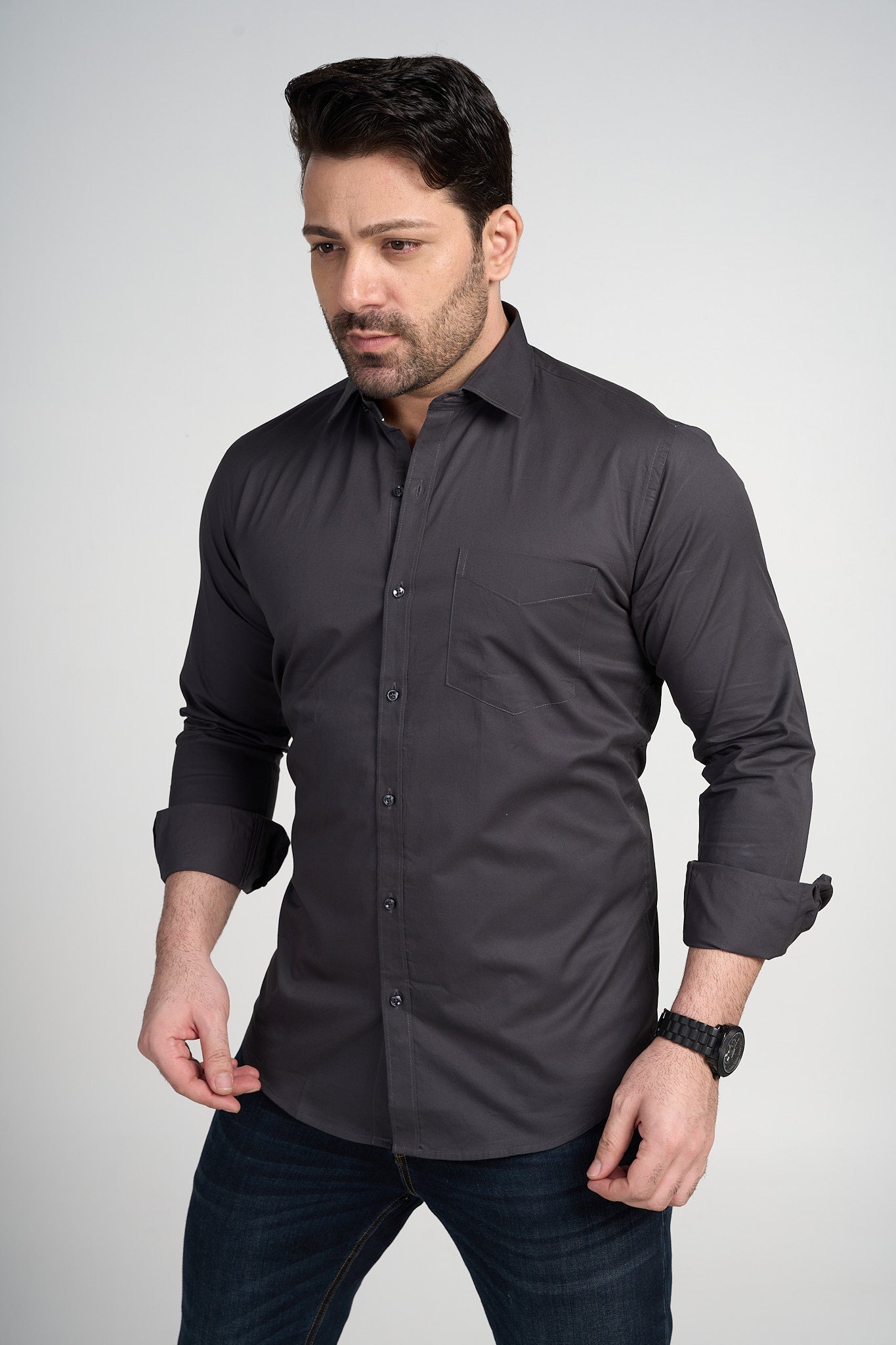 Pome - Solid Shirt - Grey