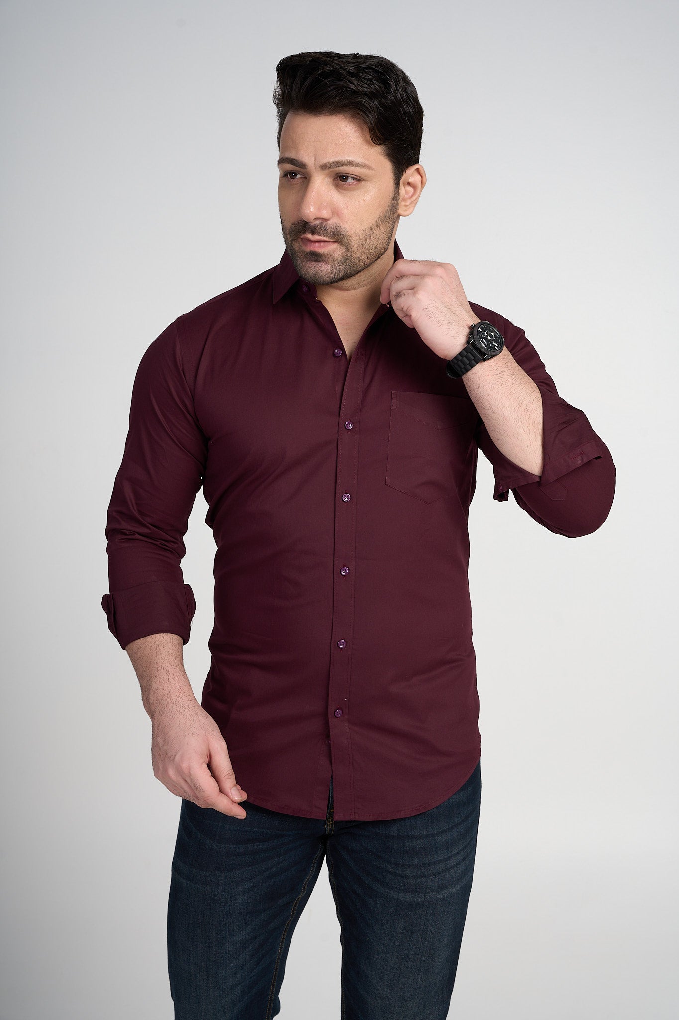 Olet - Solid shirt  - Maroon