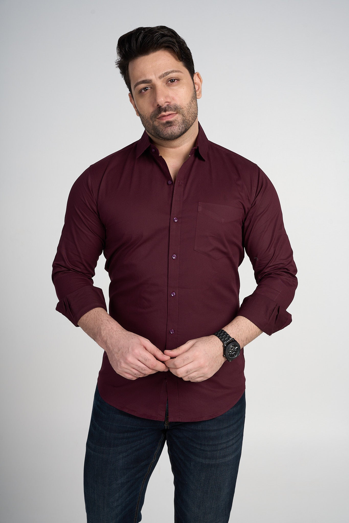 Olet - Solid shirt  - Maroon