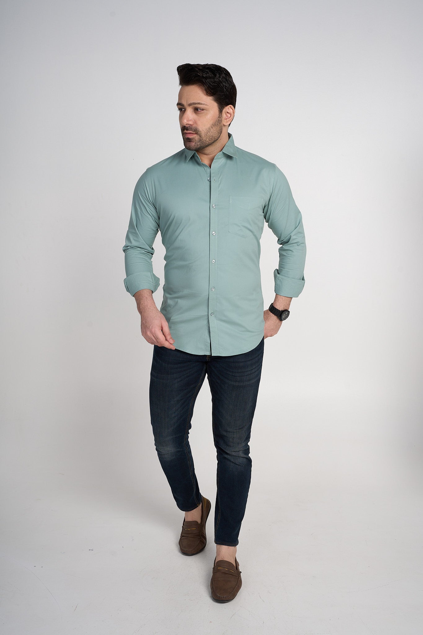 Zied - Solid Shirt- Jade