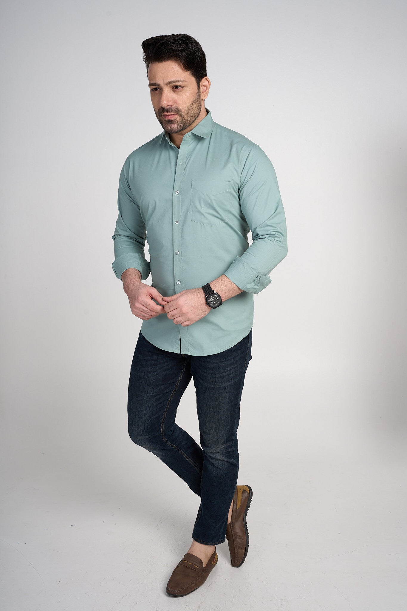 Zied - Solid Shirt- Jade