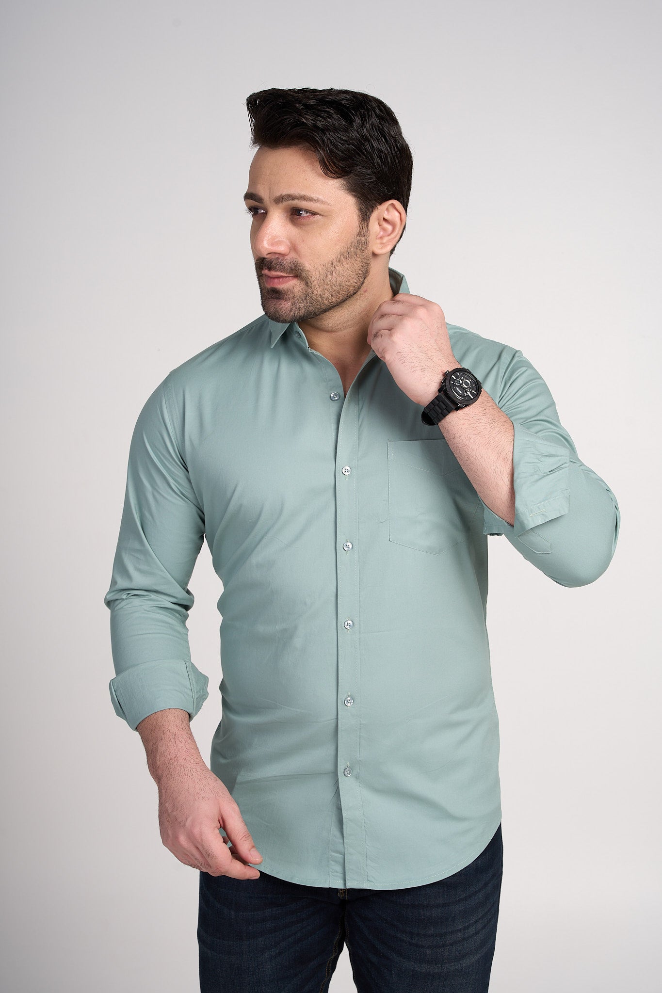 Zied - Solid Shirt- Jade