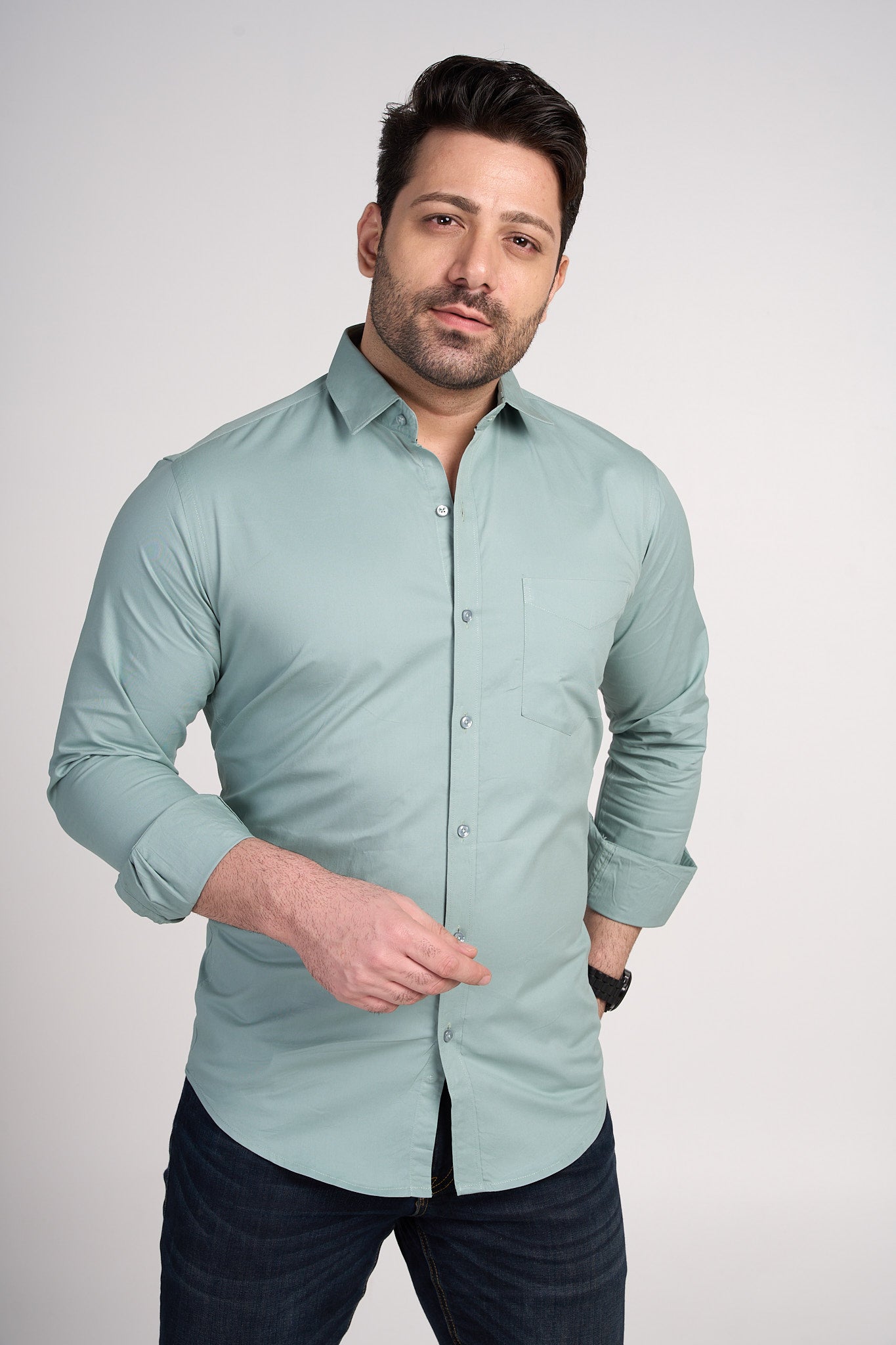 Zied - Solid Shirt- Jade