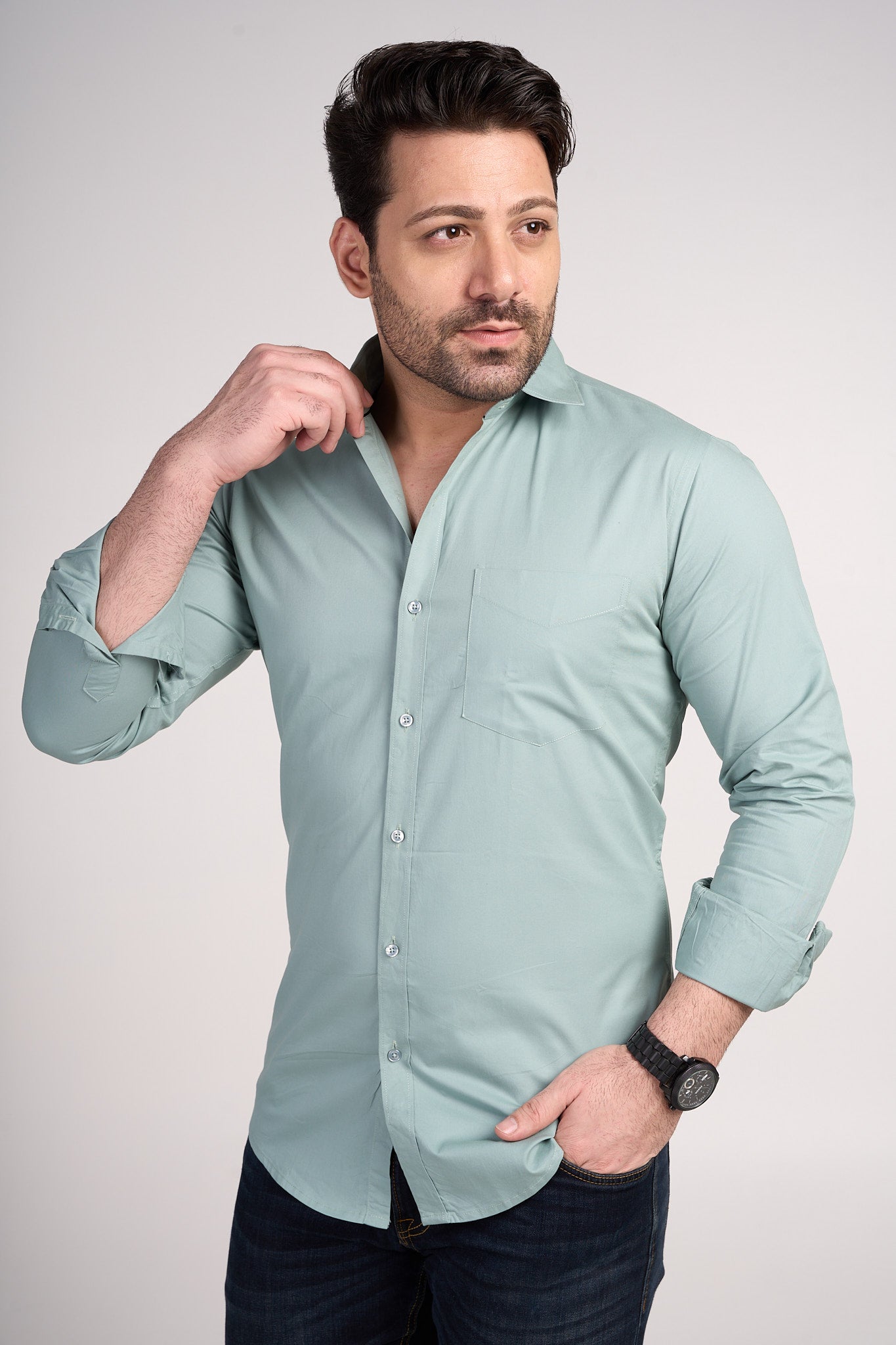 Zied - Solid Shirt- Jade