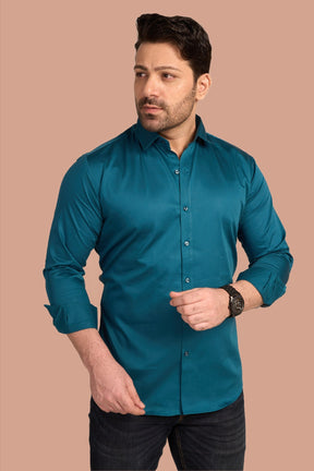 Turquoise - Classic Solid Slim fit shirt