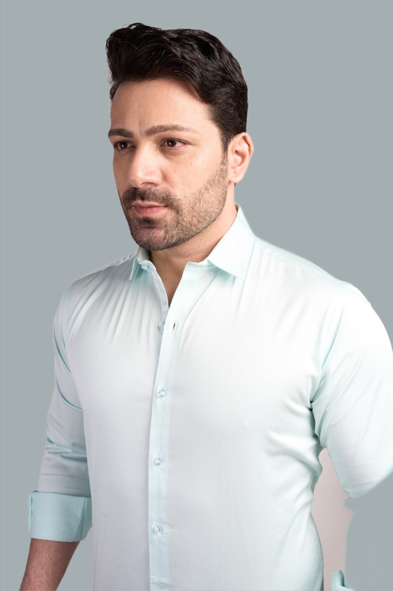 Mint - Satin Slim fit shirt