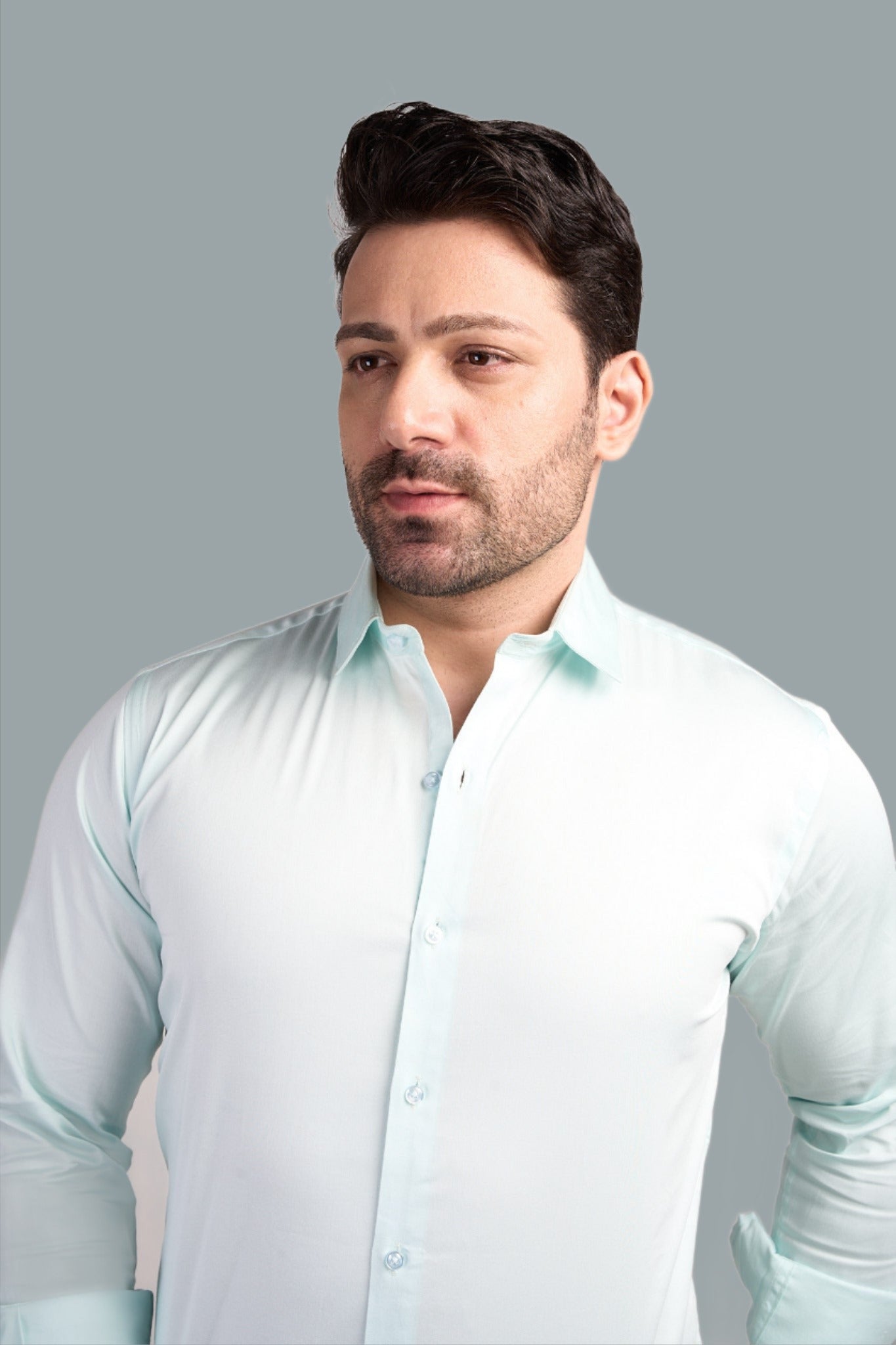 Mint - Satin Slim fit shirt