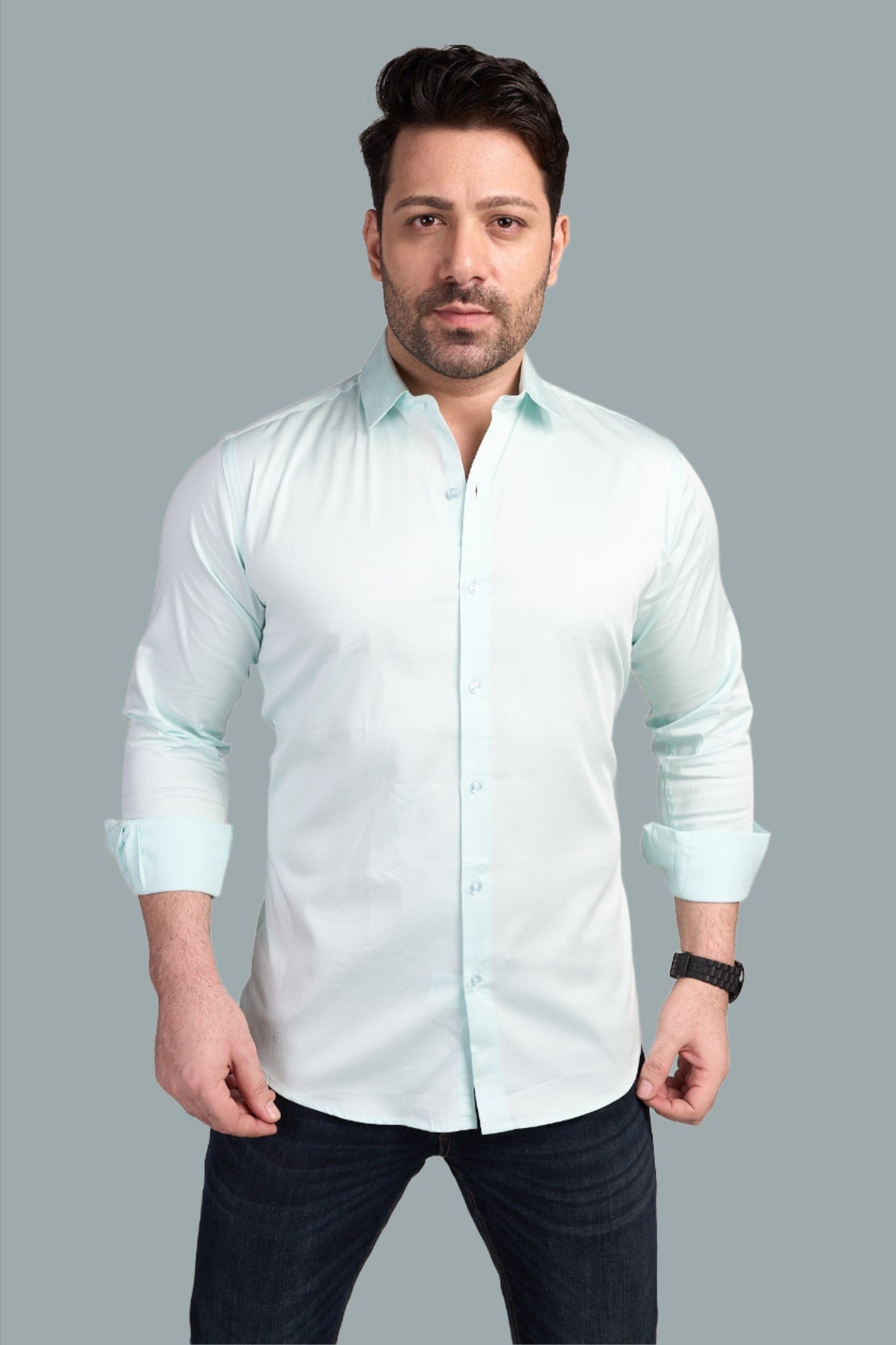 Mint - Satin Slim fit shirt