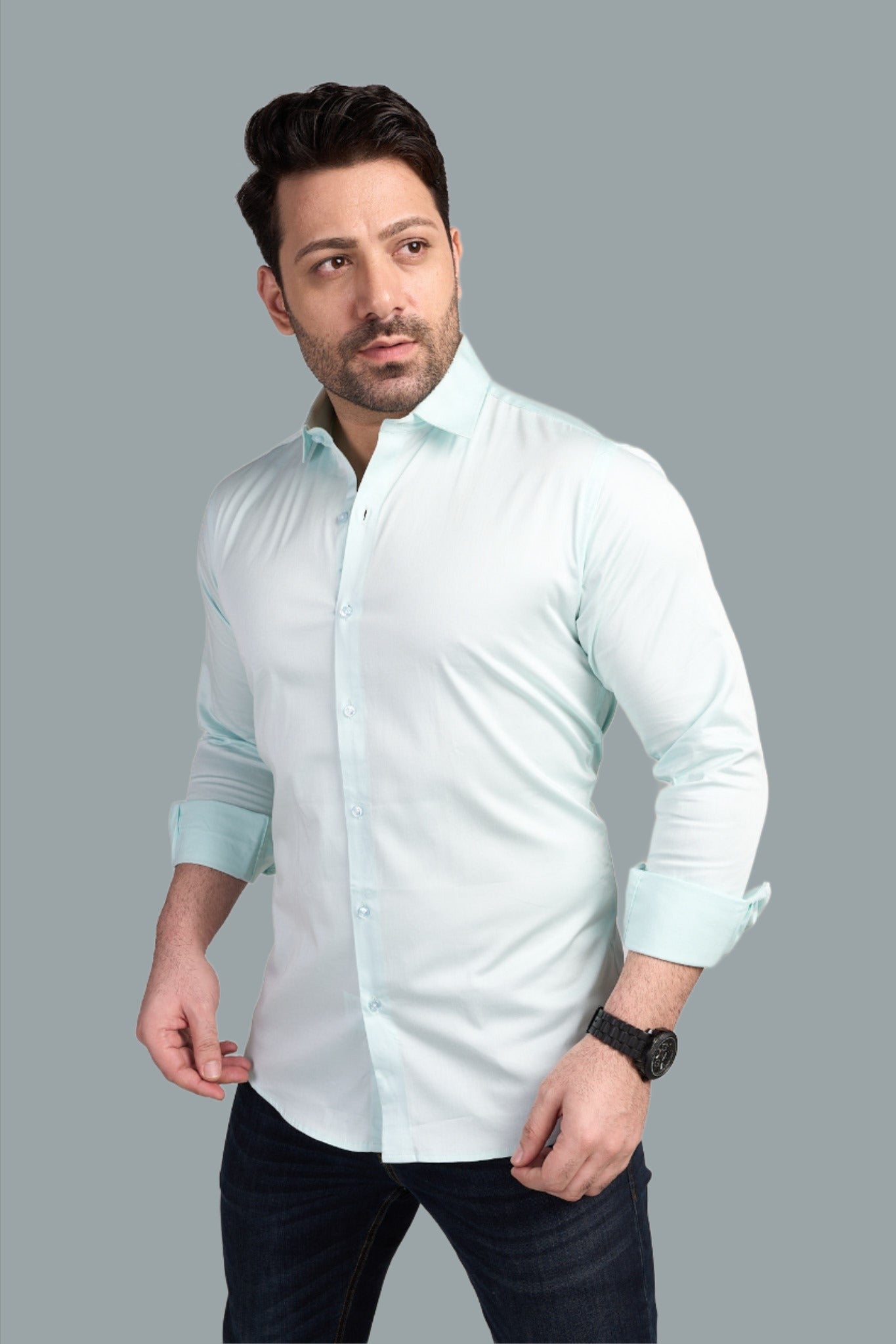 Mint - Satin Slim fit shirt