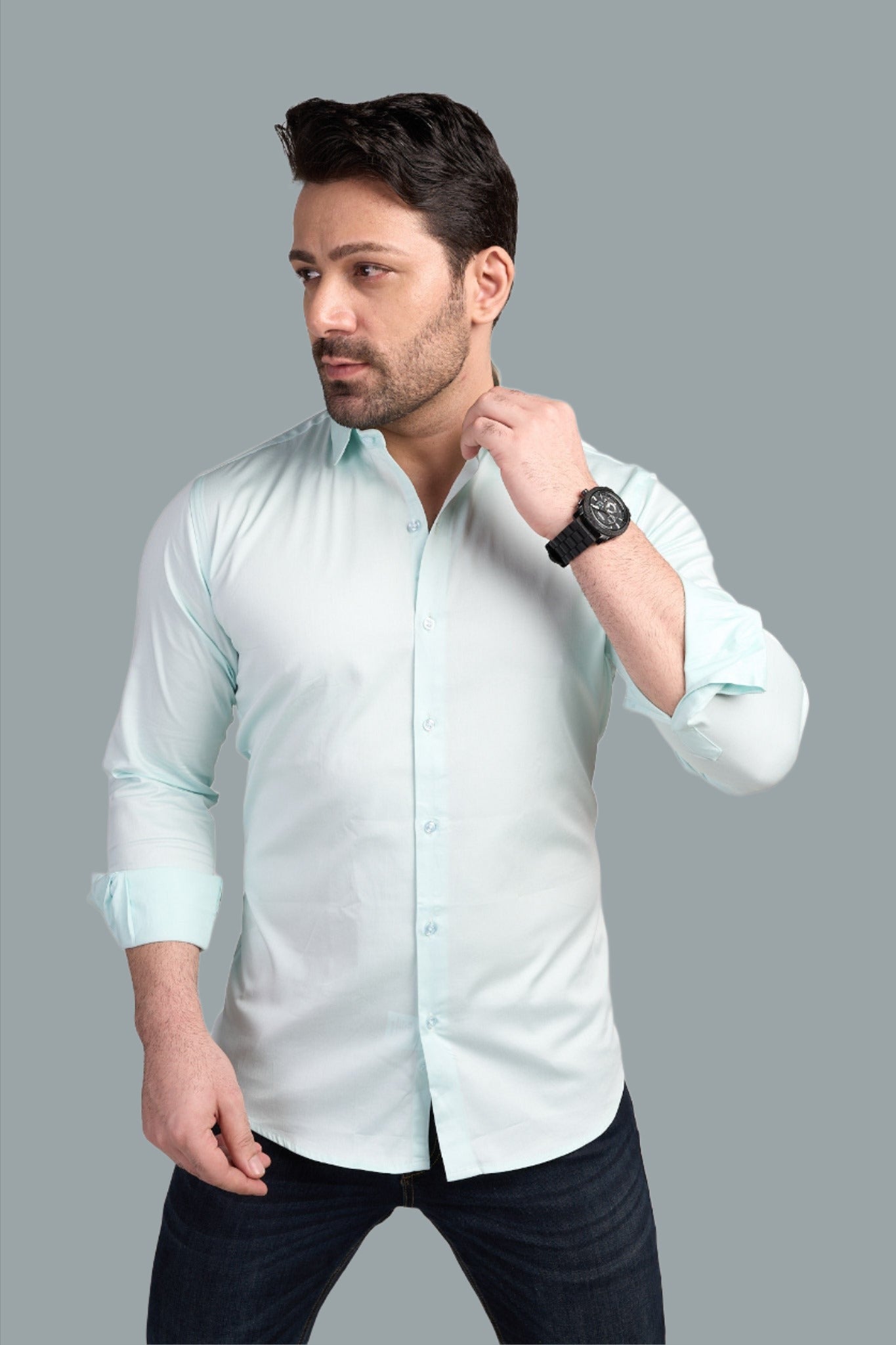 Mint - Satin Slim fit shirt