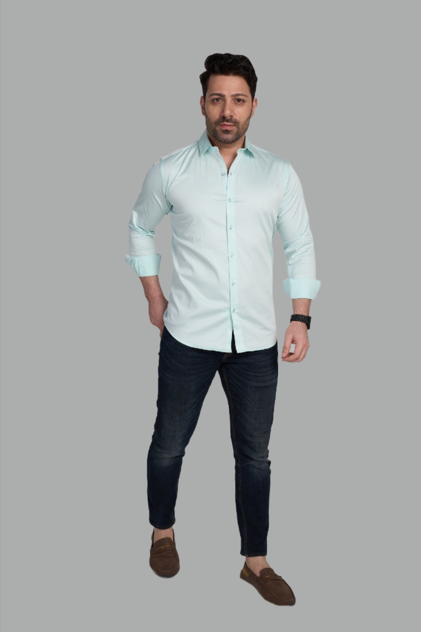 Mint - Satin Slim fit shirt