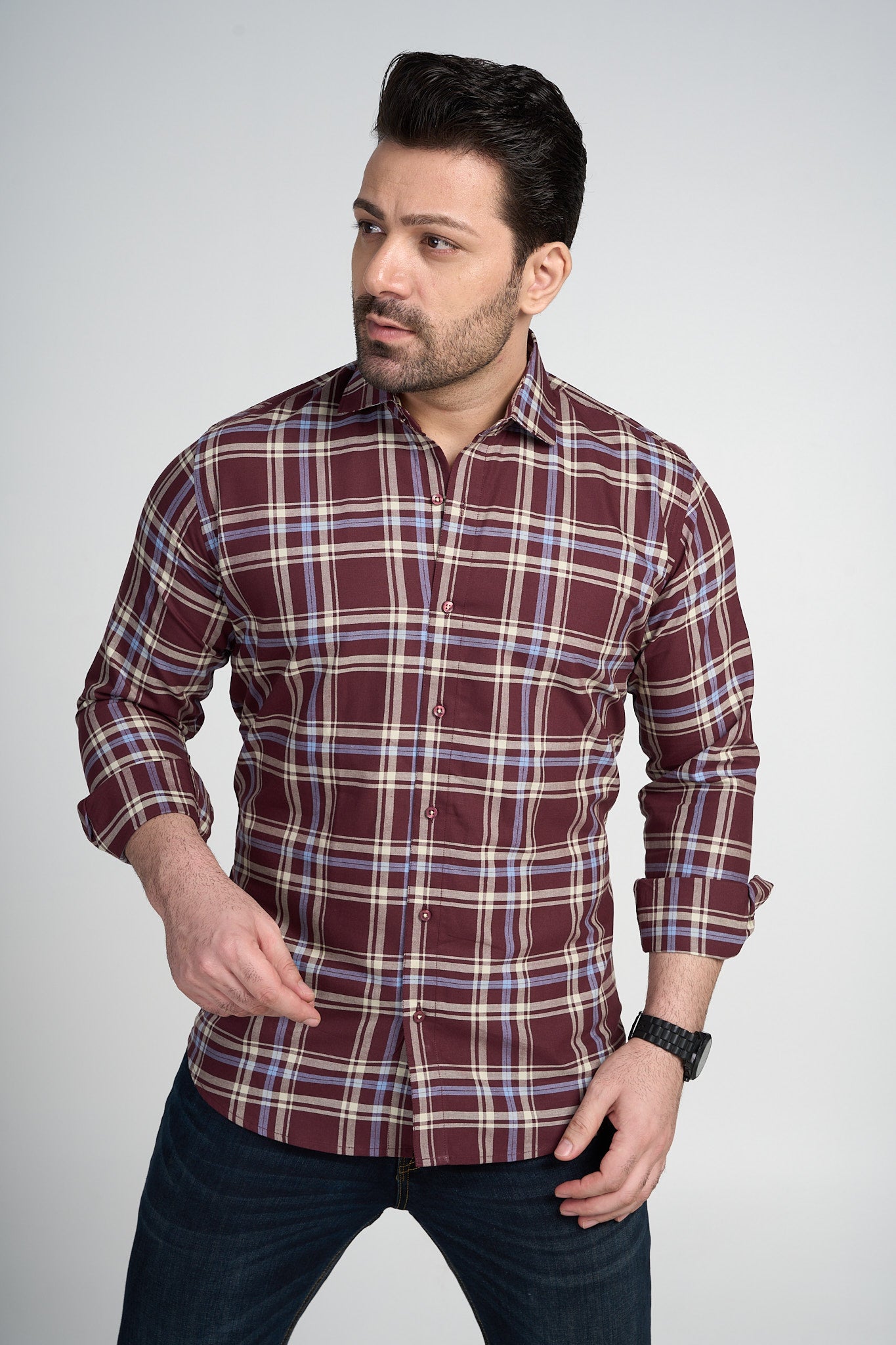 Gedling - Dobby Checkered slim fit shirt