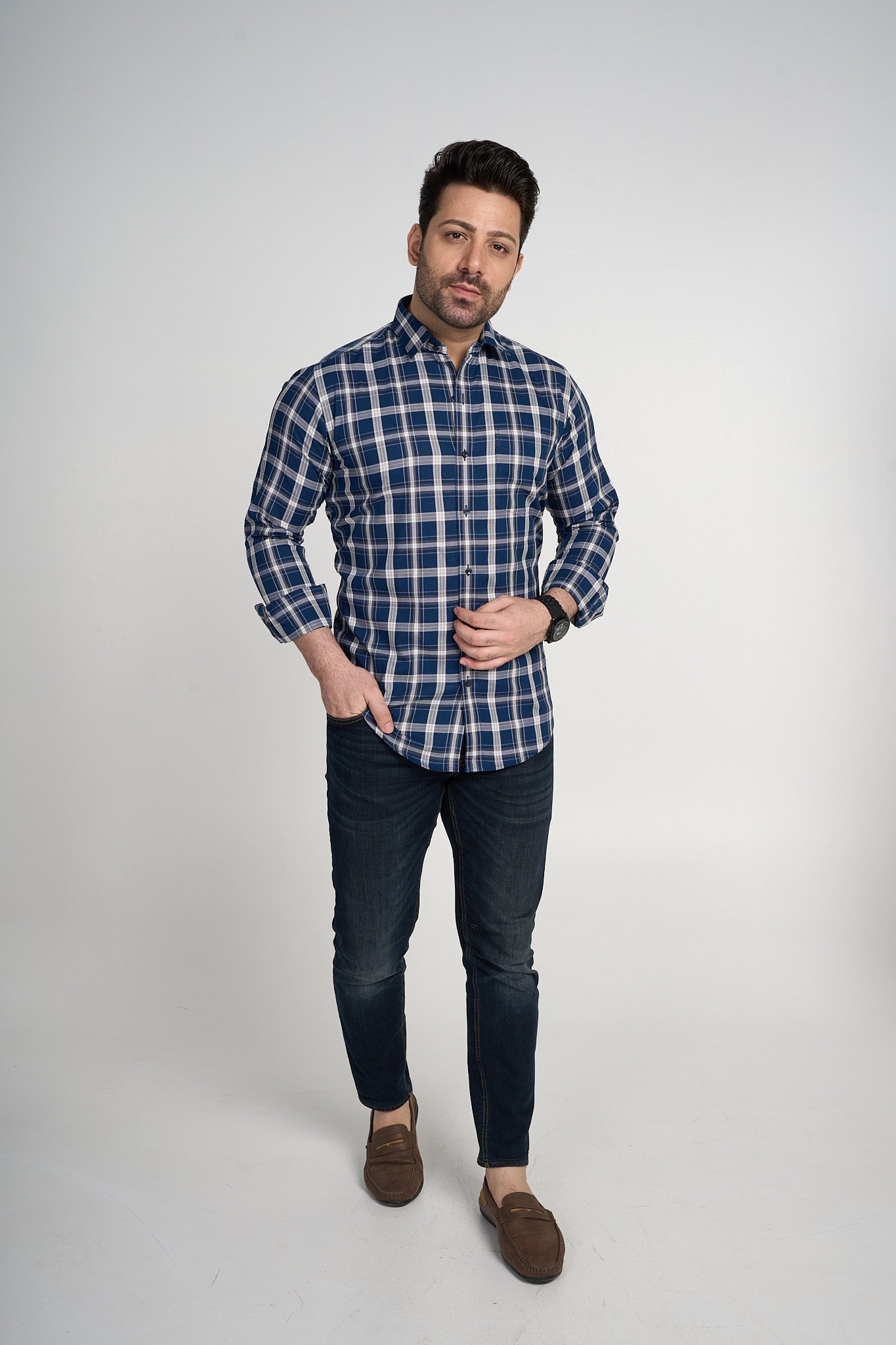 Bury - Dobby Checkered Slim fit Shirt