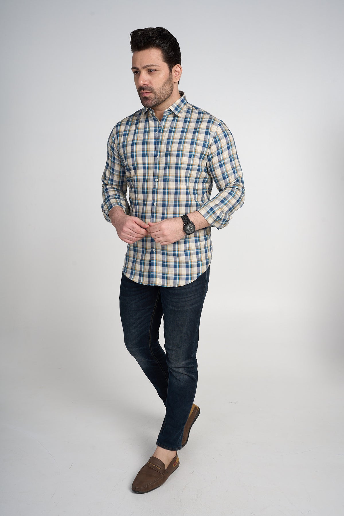 Lothian - Dobby Checkered slim fit shirt