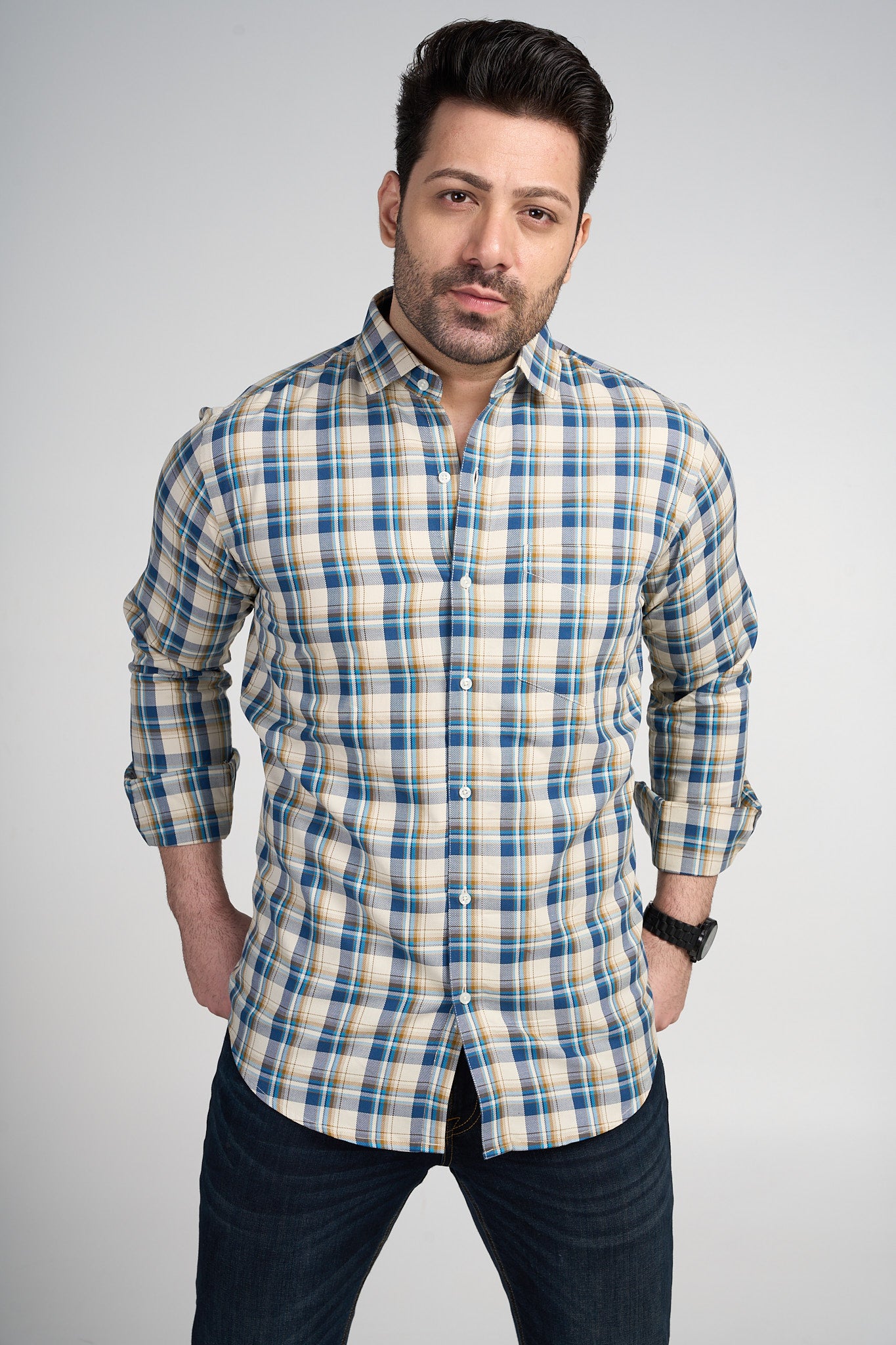 Lothian - Dobby Checkered slim fit shirt