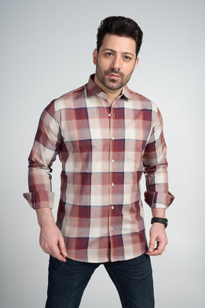 Bedford - Dobby Checkered slim fit shirt