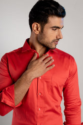 Crescent Red - Dobby Shirt - John Watson